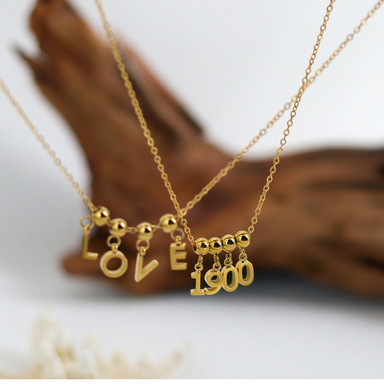 1 Pieza Acero Inoxidable 304 Chapados en oro de 18k Letra Colgante display picture 13