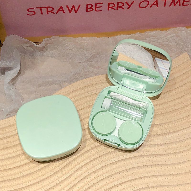 ins マカロン コンタクトレンズ収納ボックス シンプルで持ち運びやすいミラーコンパニオンボックス 女子学生ケア コンタクトレンズボックス|undefined