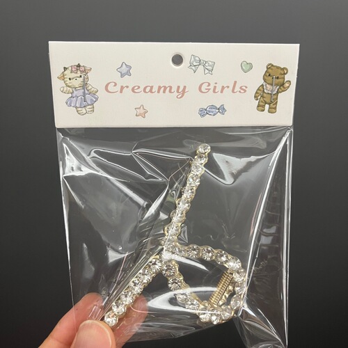 12cm cartoon bear folded hair accessories packaging card head tag 12X8creamy girls accessories card paper