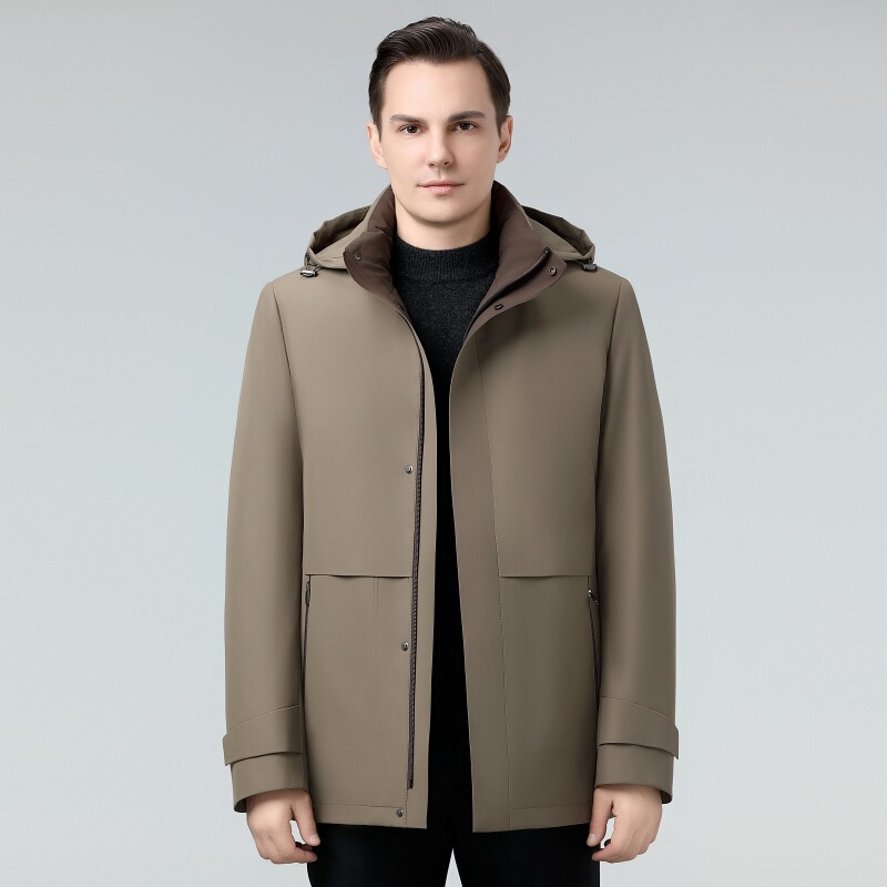 Brand Men's Cold-Proof down Jacket 2025 New Business Casual Middle-Aged Dad Warm Golden Mink Fur Jacket