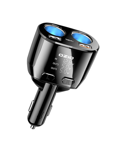 Car charger fast charging one to three cigarette lighter conversion plug usb car flash charging multifunctional car charger