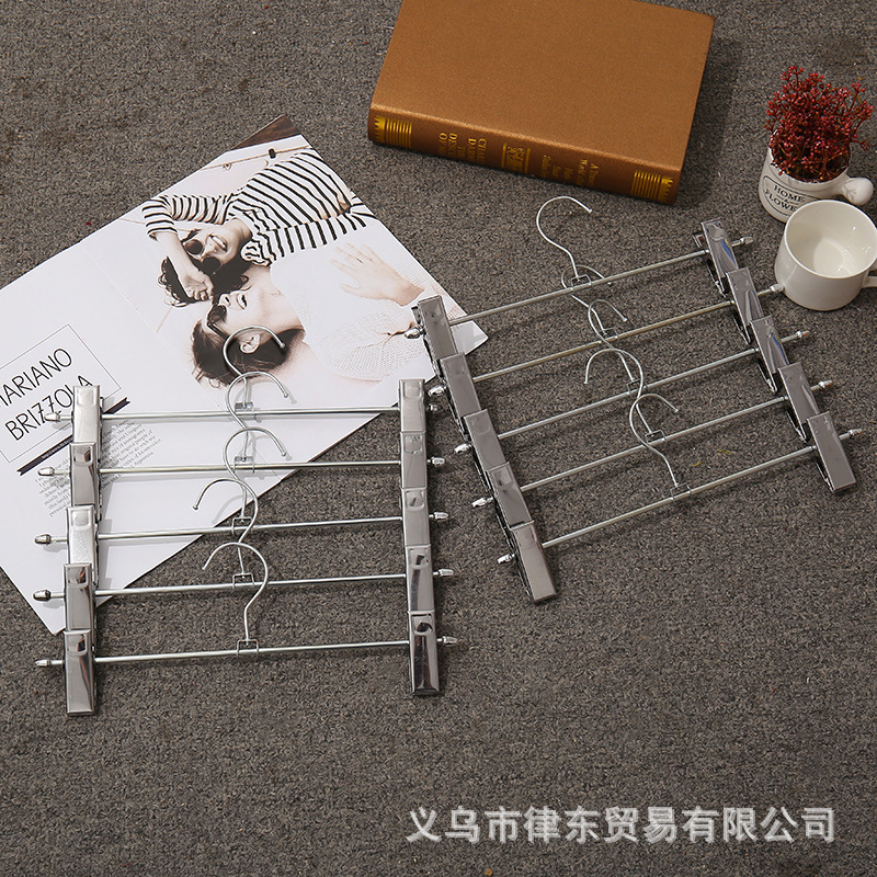 Rust steel trouser clip movable adjustment household trouser clip stainless steel pants double clip 2 yuan store department store wholesale