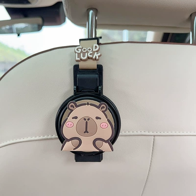 Creative Zodiac-Themed Car Cup: Car cup holder/beverage holder - two-in-one-water-cup-holderhook-beige-squinting-capibara