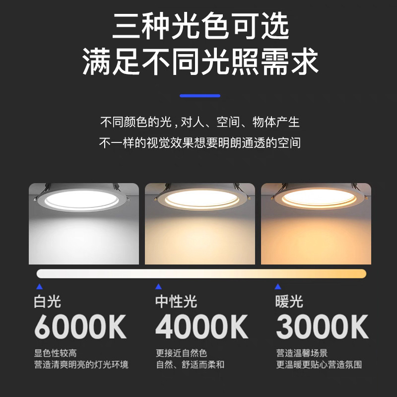 Fábrica de suministro directo de lámparas incrustadas en la sala de estar led luz sin lámpara principal 75 lámpara de agujero lámpara doméstica Zhongshan lámparas downlight