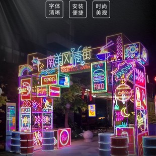Neon Light Letters Popular Check-In Photo Arrangement Door Sign Bar Ins Background Wall Led Light Strip Decoration