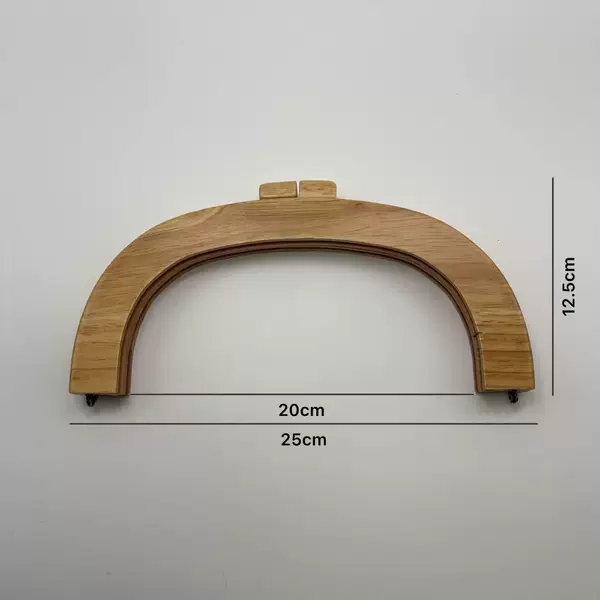Double wooden bead metal handle DIY bag accessory, fashionable handle for knitted vintage handbags