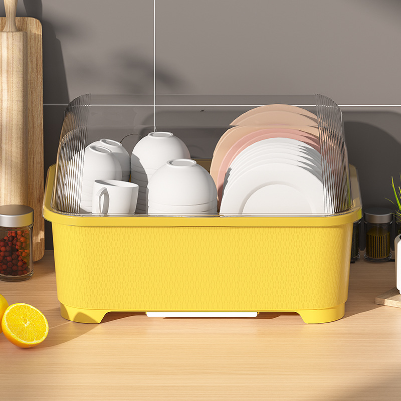 Kitchen drain cupboard with lid for bowls and dishes storage rack supplies household collection of bowls and chopsticks storage box storage rack