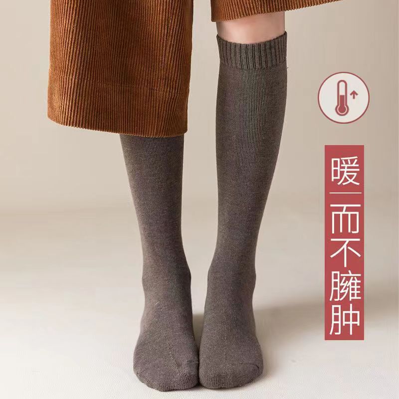 厚い保温ストッキングの女性の毛輪のすねの靴下の純色のタオルの靴下の秋冬の睡眠のベルベットの高い靴下|undefined