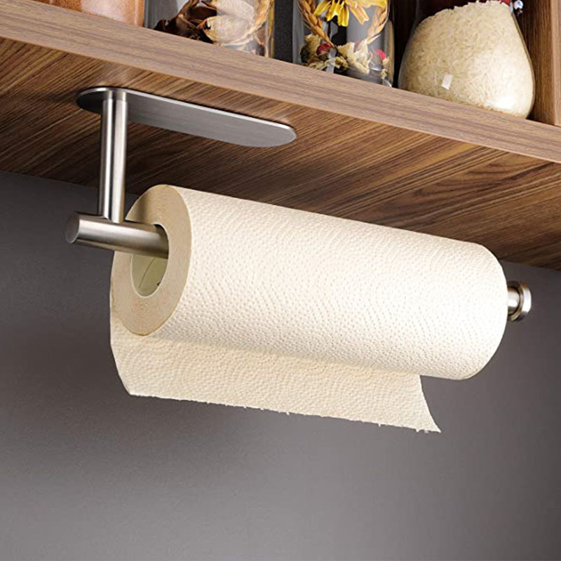 Cross-border punch-free 304 stainless steel kitchen tissue holder wall-mounted roll paper holder toilet multi-functional toilet rack