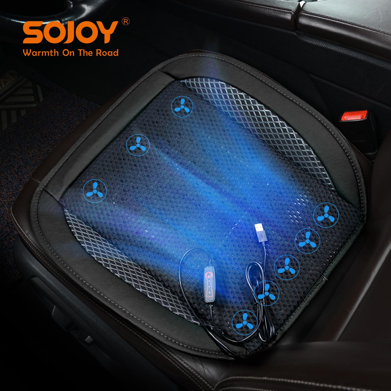 Promotional Car Fan Seat Cushion for Summer, Cooling Breeze Seat Cushion, Ventilated Office Seat, Car Seat