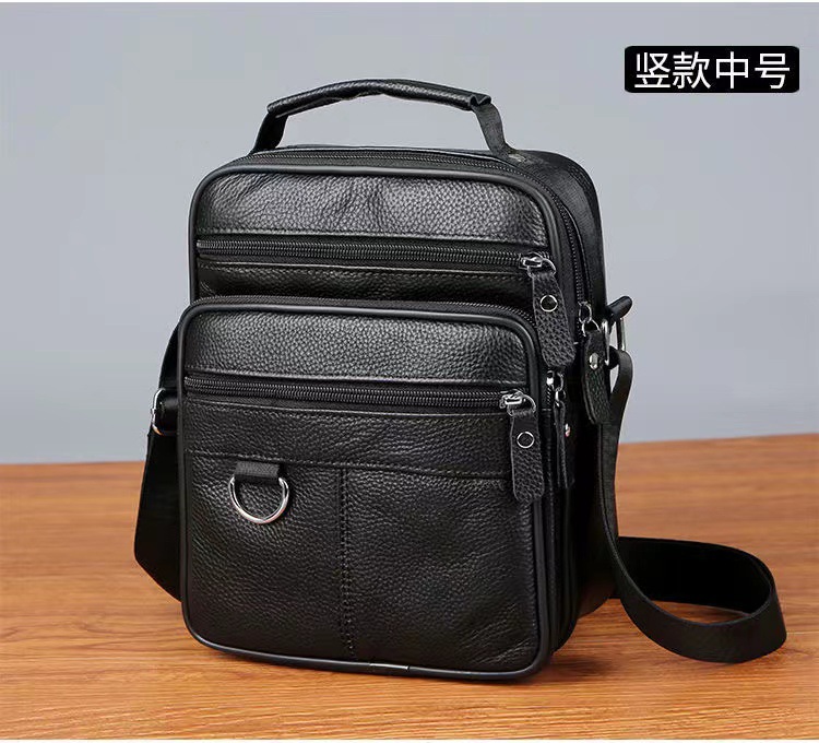 Bolso de hombre de cuero de nuevo estilo, bolso de mensajero de calidad, bolso casual de alta gama, mochila de cuero suave, bolso de hombro de piel de vaca de primera capa, bolso