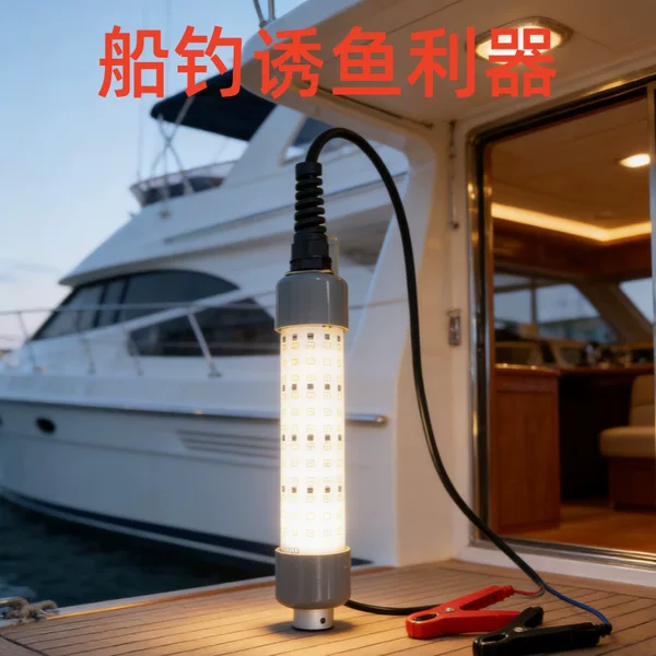 12V Underwater 100W Fish Luring Light, Waterproof and Anti-Corrosion, for Sea Fishing, Night Fishing, Ice Fishing, and Fishing for Fighting Fish