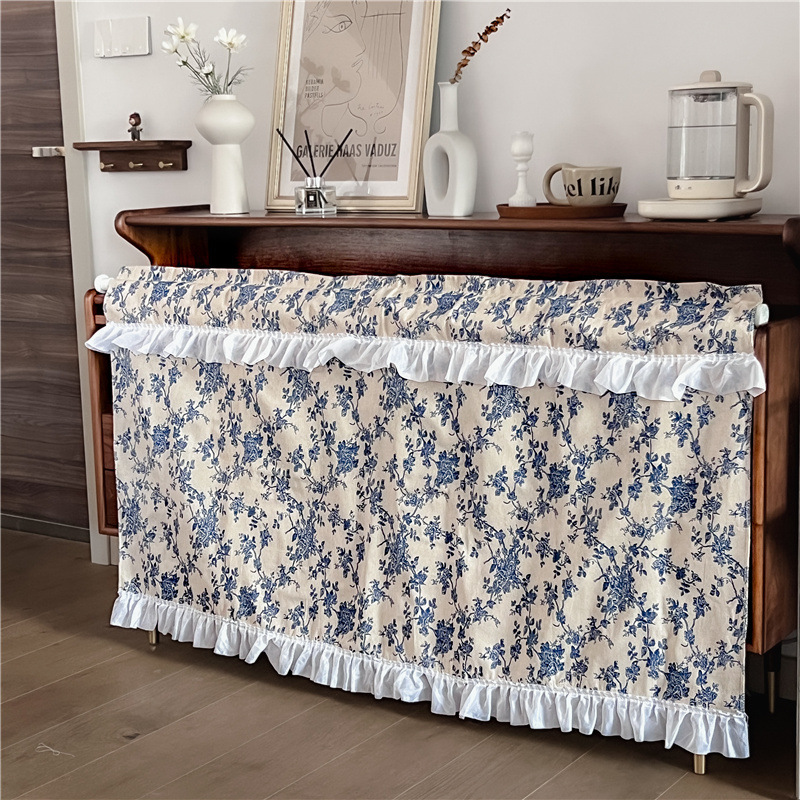 Manufacturer Wholesale Ins Short Curtain Partition Door Curtain Dormitory Cotton and Linen Blocking Curtain Small Velcro Curtain Drop Shipping