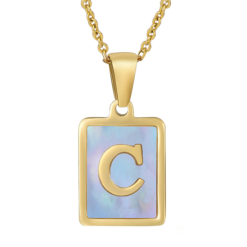 Fashion Letter Titanium Steel Necklace Stainless Steel Necklaces_colorza_4