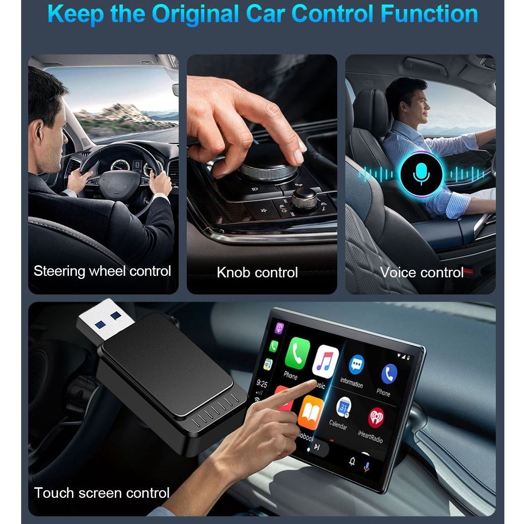 Cross-border bestseller 2-in-1 wireless CarPlay and wireless Android Auto car connectivity box factory