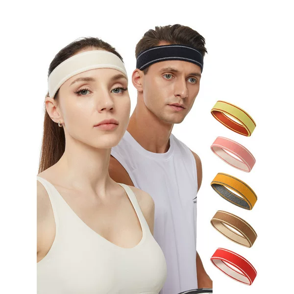 Sports Headbands for Men and Women, Anti-Sweat, Running, Fitness, Basketball, Yoga, Sweat-Absorbing and Sweat-Wicking Headbands, Headbands for Hair Binding