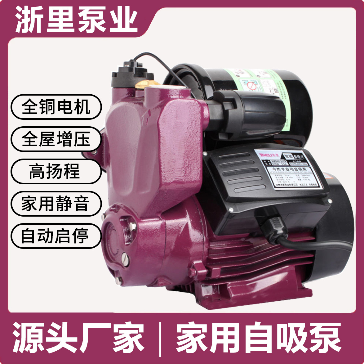 浙里家用自吸泵增压泵静音WZB智能小型全自动电动自来水抽水泵