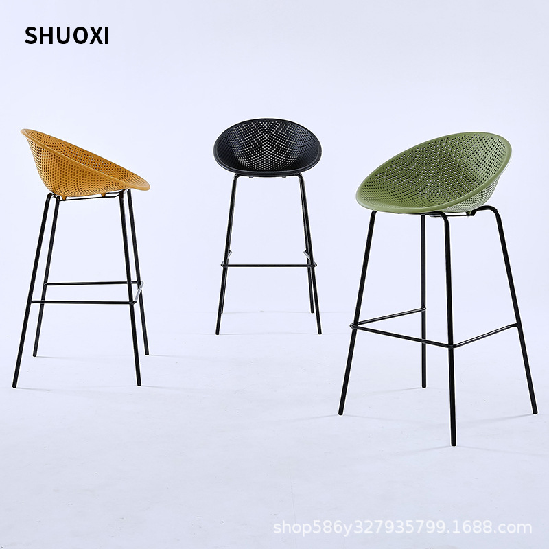 Nordic Designer Bar Chair Modern Simple Plastic Bar Chair High Stool Creative Internet Red Bar Outdoor Bar Stool