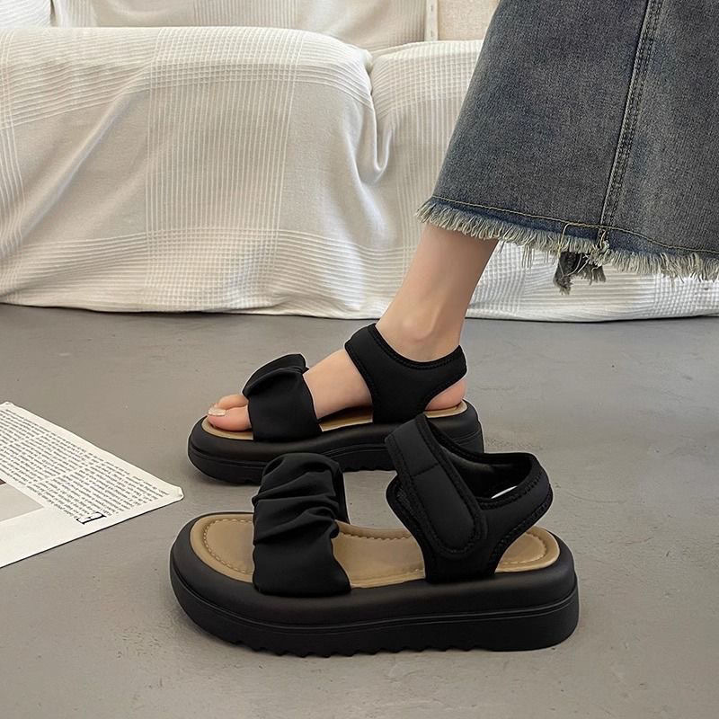 Deportivo sandalias romanas para mujeres de verano 2026 nuevo tipo de suela gruesa versátil suela suave no se cansa pies de vacaciones zapatos de playa