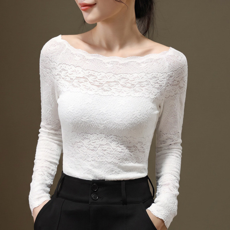 2026 new lace camisole for women, autumn style, elegant one-shoulder design, French layered look, slim fit, and a sophisticated, high-end feel