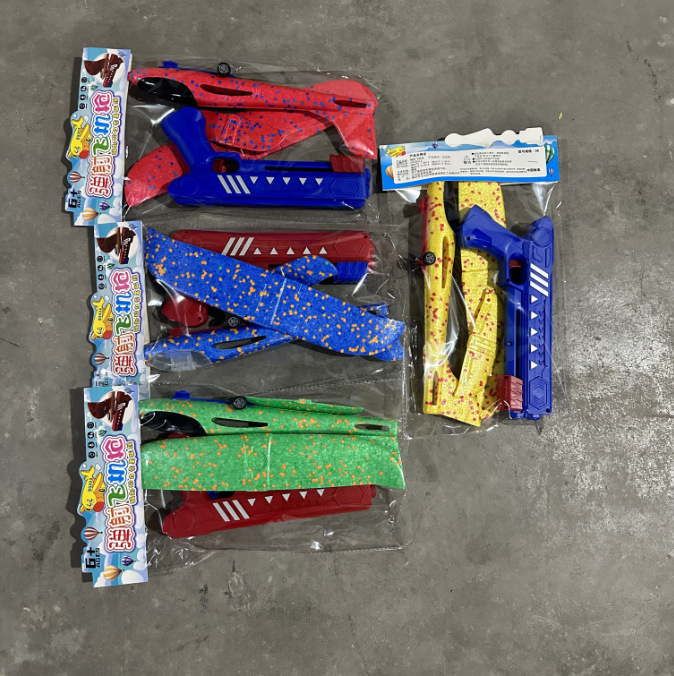 빛이 없는 대형 34CM 배출 항공기 + 배출 총 [색상 랜덤]