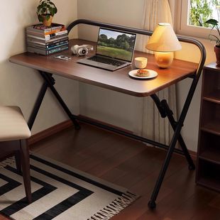 Home Desk Computer Table Folding Table Bookshelf Study Table Office Desk Foldable Simple Bedroom Bedside Small Table