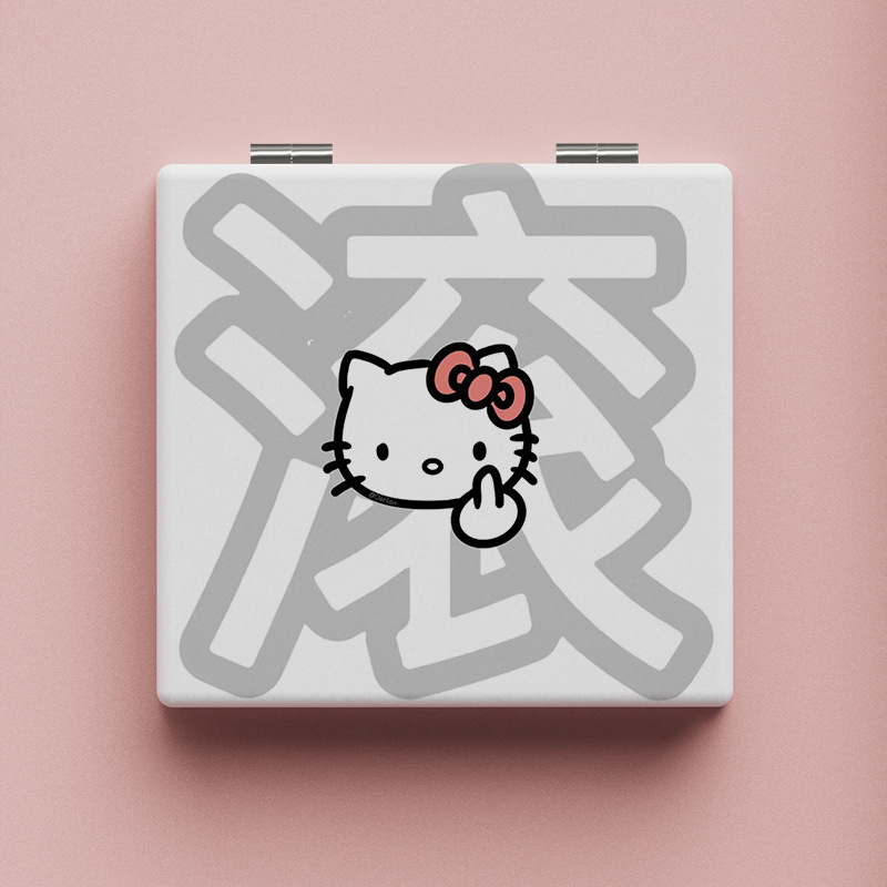 Lindo espejo pequeño Sanrio Kulomi espejo de maquillaje portátil de alto valor espejo de maquillaje portátil dormitorio de estudiantes espejo de maquillaje plegable