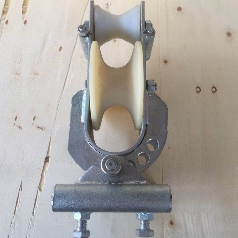 直型左右转角可旋转角铁安装朝天放线铝轮尼龙轮朝天三用放线滑车