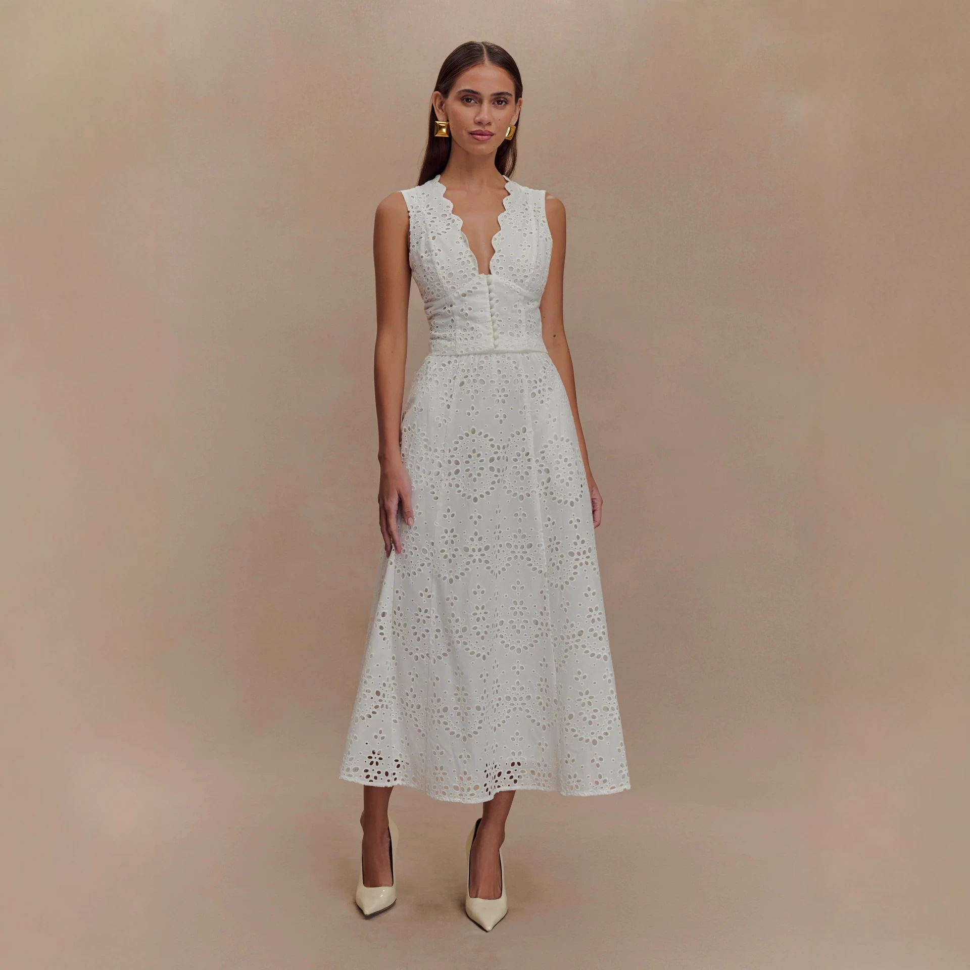Women's Clothing Lace Vest Skirt Set Casual Two-Piece Spring/Summer Vacation Outfit_ecoleips.com