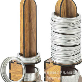 现货木质罐盖收纳架梅森罐盖整理架戒指收藏架厨房厨具置物架