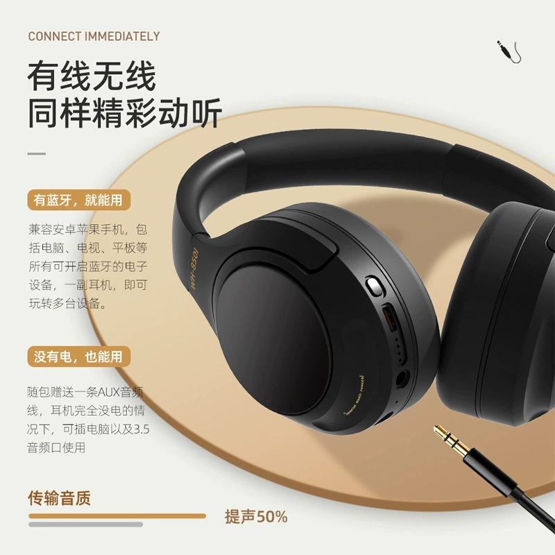 Private model head-mounted ANC active noise reduction headphones with long battery life, large battery and low latency wireless Bluetooth headset for e-sports