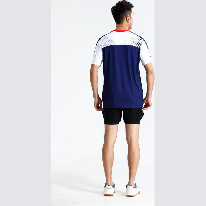 Seco rápido transpirable poliamonio bádminton set hombre y mujer V-cuello chaqueta deportiva para niños logotipo de impresión de adultos