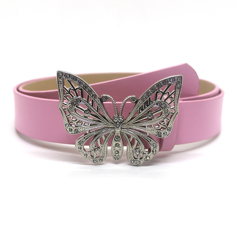 Trendy new retro diamond butterfly women's belt Korean style fashionable all-match personalized jeans dress belt