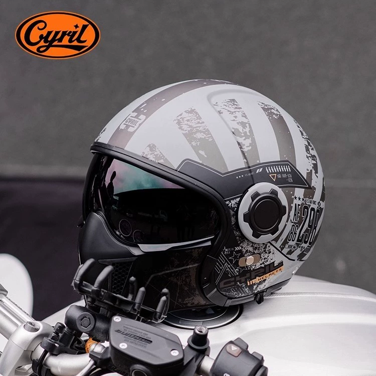 К Cyril ретро-штамп шлем четырех времен черный воин Harley полубhelmet комбинированный шлем мотоцикла полный шлем мужской локомотив сертификация 3C