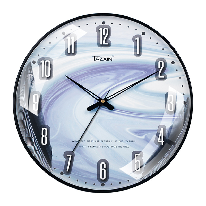 Suministro directo de fábrica convexo reloj de pared de vidrio nórdico luz de lujo simple reloj mudo sala de estar curvo entrega por lotes reloj transfronterizo image 8