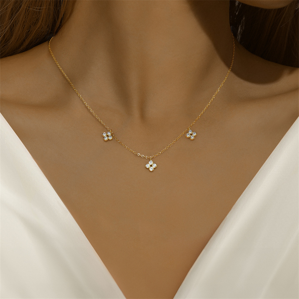 925 sterling silver Chain Material cable chain Chain Type 925 Sterling Silver Geometric Zircon 925 Sterling Silver Cable Chain Pendant Necklace