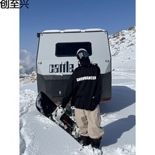 衣男女男女否滑雪搭oversize黑色滑雪宽松卫恤单板内T雪室内透气