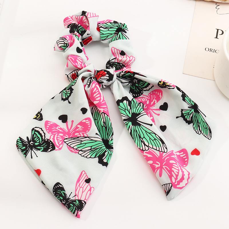 Korean Fashion Chiffon Bow Ribbon Hair Scrunchies display picture 5