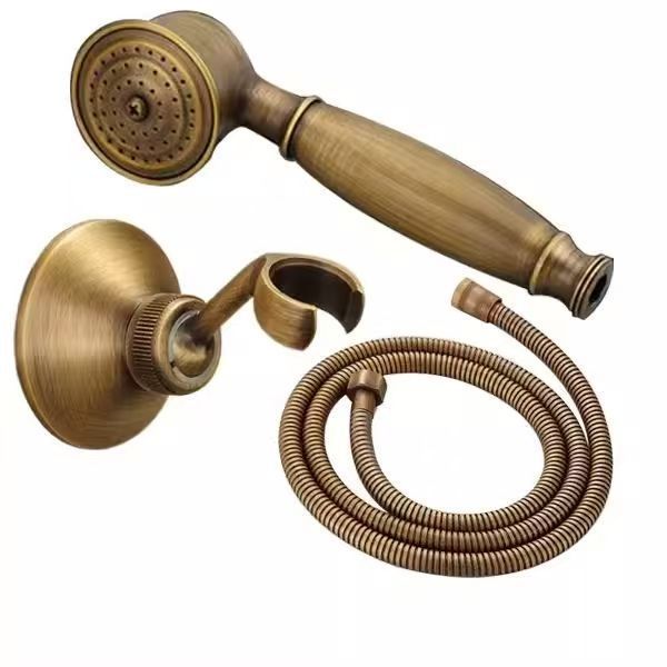 Ducha de cobre retro accesorios de ducha de mano oro plata antiguo tubo a prueba de explosiones accesorios de boquilla de ducha presurizada