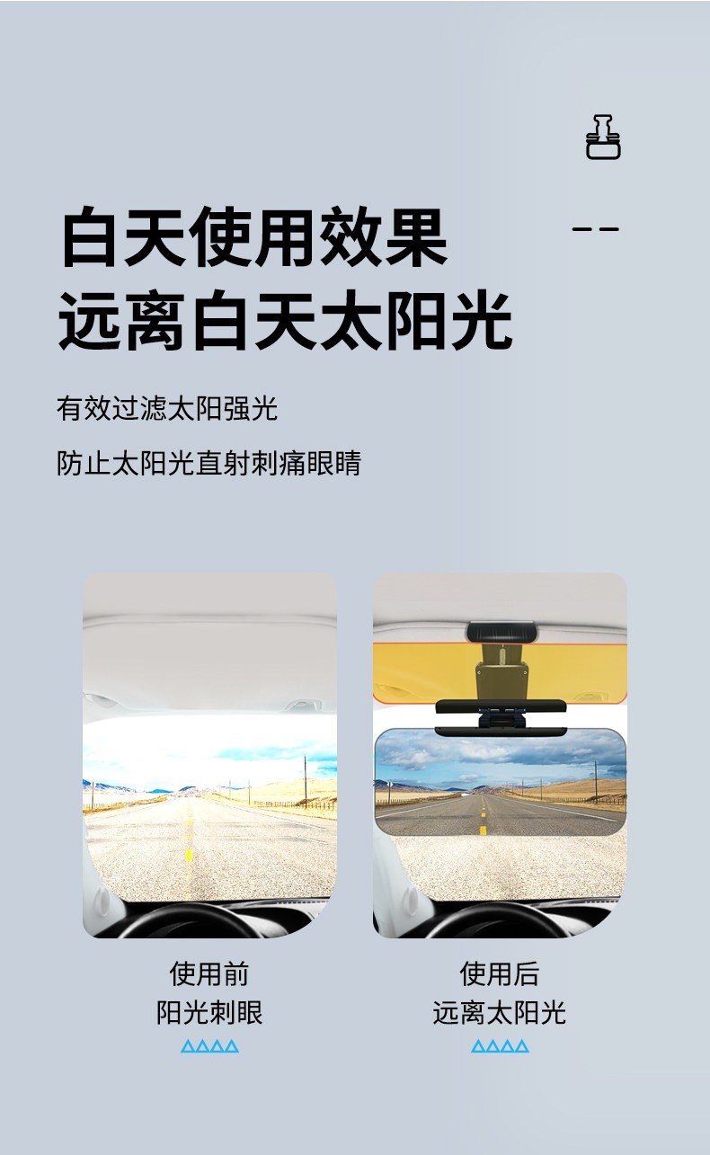 Suitable for car night vision anti-glare visor, anti-dazzle mirror, dual-use for day and night, driver's eye protector