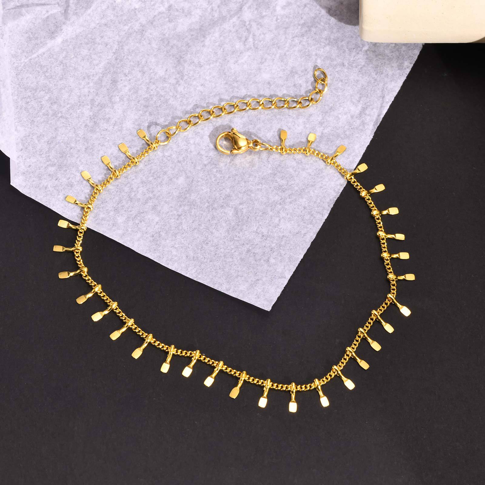 1 Piece Simple Style Geometric Stainless Steel Plating Womenu0027S Anklet