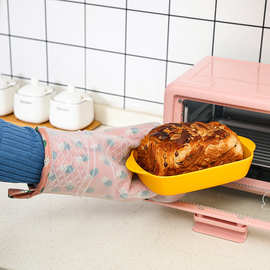 亚马逊热卖硅胶手套 耐热300度烤箱防烫手套 微波炉手套