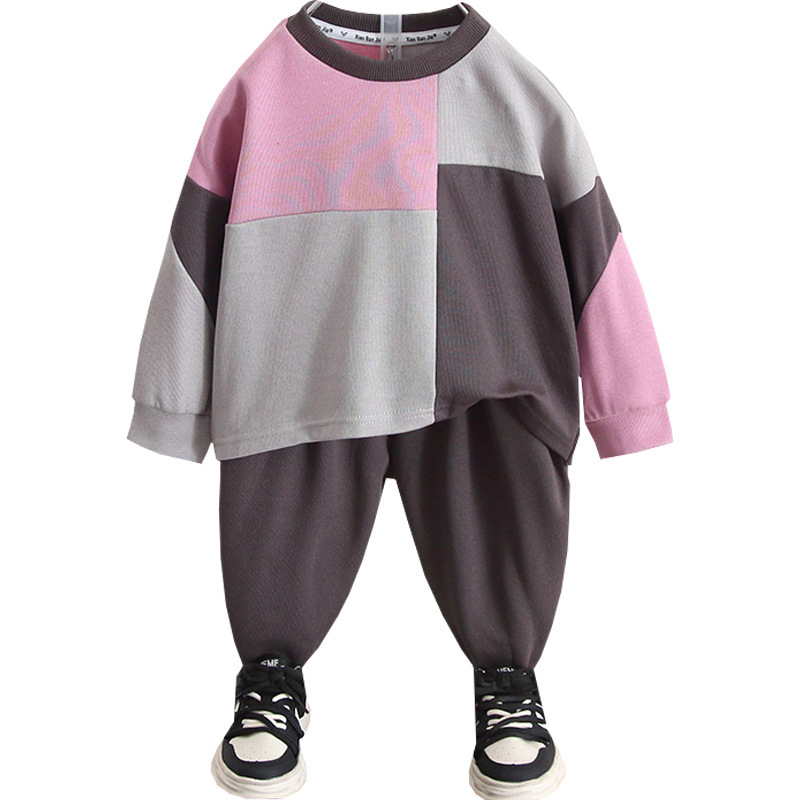 6283 Traje deportivo de primavera y otoño para niños 2025 nueva ropa de otoño para niños suéter casual de manga larga bebé otoño moda