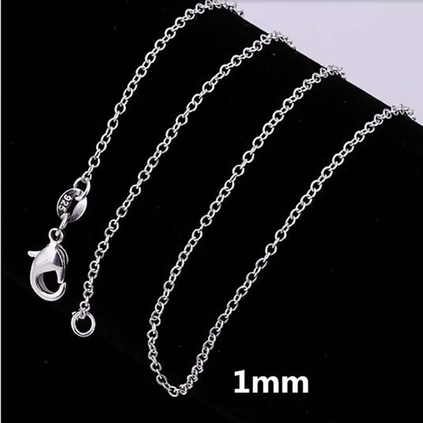 Jinrongxing Thin Chain 40-60cm Copper Silver-Plated Thin Chain Fashion Rolo Pendant Chain Cross Necklace Cross-Border Trade