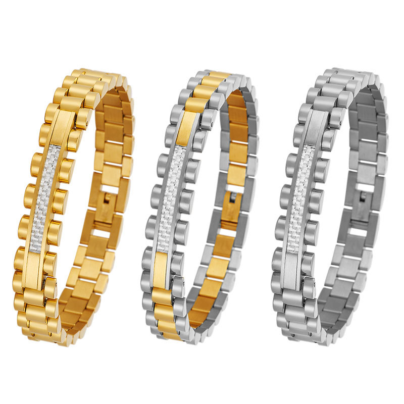 AliExpress suministro pulsera de acero inoxidable de 10mm con placa curva galvanoplastia multi-color de moda hombres y mujeres pulsera ajustable al por mayor