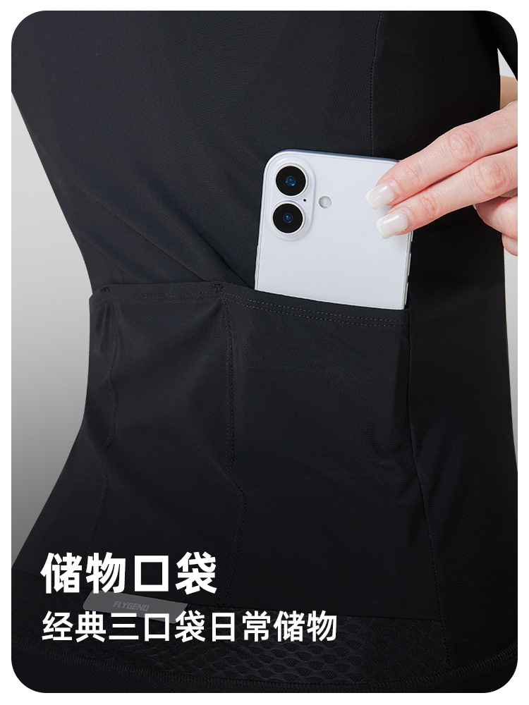 Ropa de ciclismo de carretera de mujeres de manga corta de verano ligera y delgada de color sólido sudor delgada y delgada camisa de ciclismo de mujer