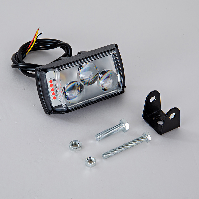 Lámpara de luz corta de tres lados de motocicleta LED flash de explosión de luz intensa exterior de farol integrado de pavimentación de carretera para vehículo eléctrico image 7