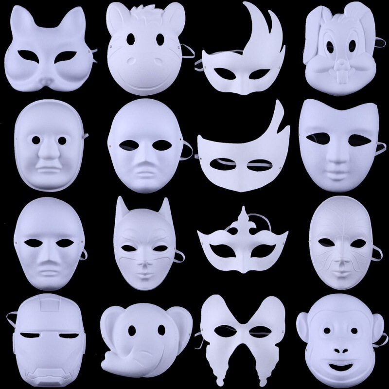 diy pulp mask ball man woman white hand painted men and women animal mask Fox facial mask diy pulp mask ball man woman white hand painted men and women animal mask Fox facial mask