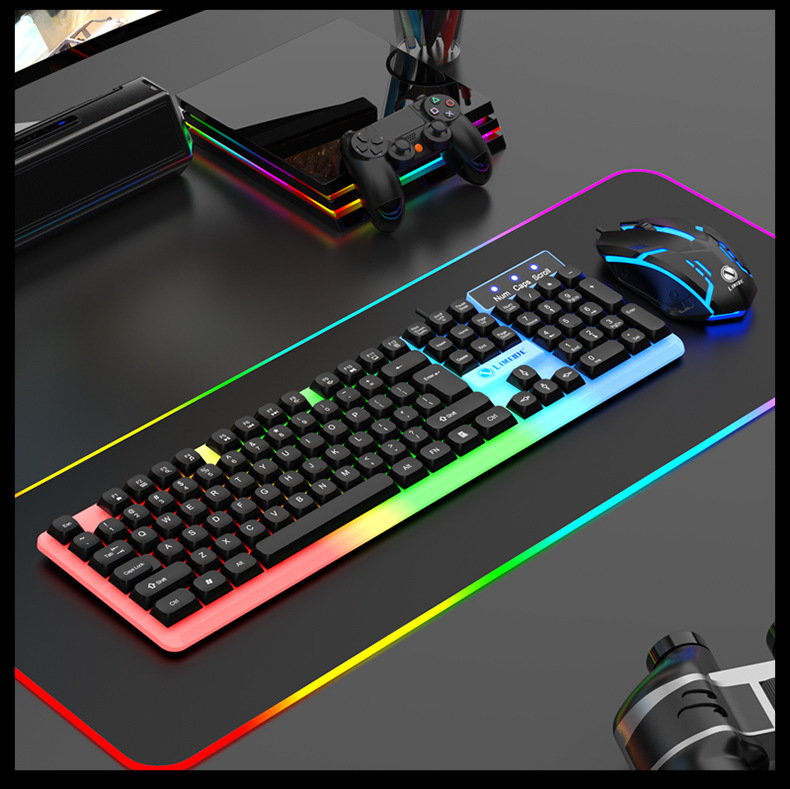 力マグネシウムtx 350発光キーボードマウスセットパソコン有線usbゲーム機械手触り虹起爆金|undefined