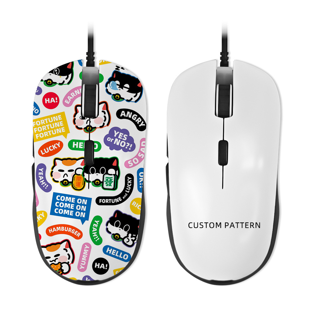 Nuevo mouse de transferencia térmica cableado cubierta en blanco de transferencia térmica material en blanco soporte de creatividad personalizada